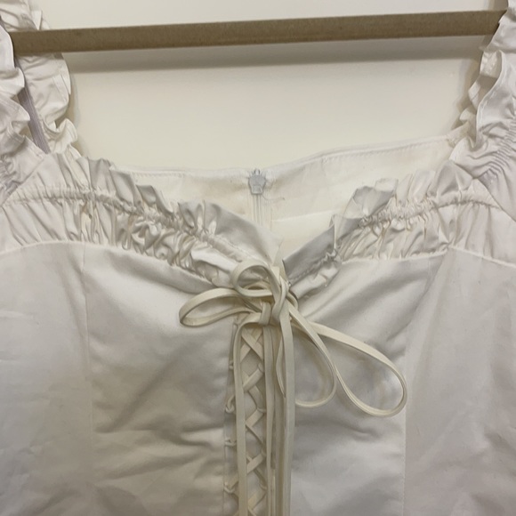 Mori Jasmine FRENCH FITTED DRESS white peasant - Picture 5 of 11